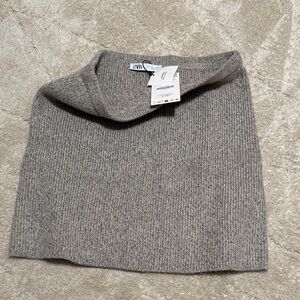 Zara Heather Gray Knit Skirt made of Wool